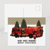Funny Firefighter Briefkaart voor kerstvakantie (Voorkant / Achterkant)