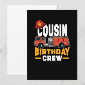 Funny Firefighter Fire Cousin Birthday Crew Kaart (Voorkant / Achterkant)