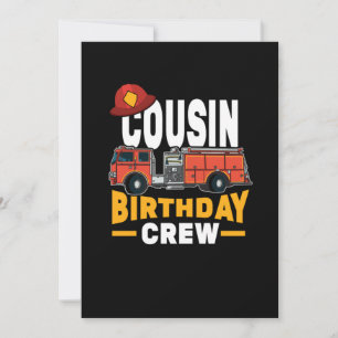 Funny Firefighter Fire Cousin Birthday Crew Kaart