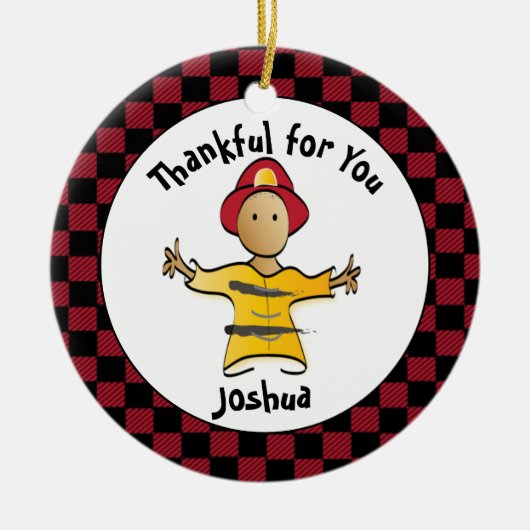 Funny Firefighter Gift Idee - Bedankt Fireman Keramisch Ornament (Voorkant)