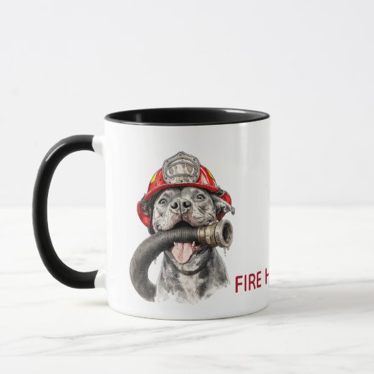 Funny Firefighter Mug Dog Hose Humor Gift (Gauche)