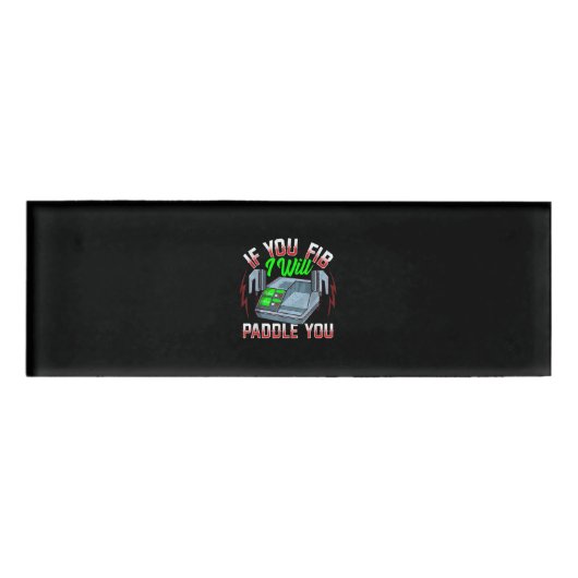 Funny FireFighter Police Kantoor Defibrillator Naambadge (Voorkant)