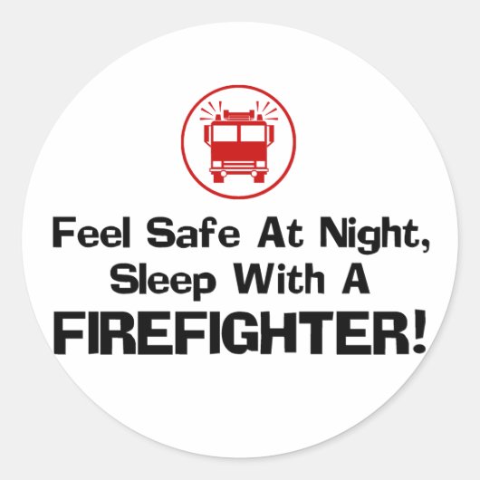 Funny Firefighter Ronde Sticker (Voorkant)