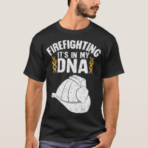 Funny Firefighting It's In My DNA Cute Fireman Re T-shirt
