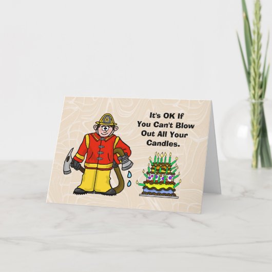 Funny Fireman Carte d'anniversaire (Devant)