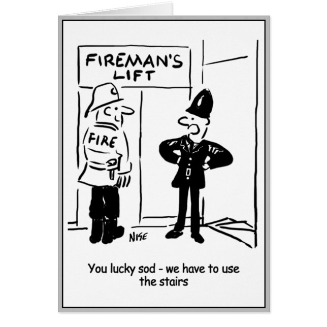 Funny Fireman Firefighter and Policeman Cartoon (Devant)