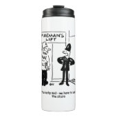 Funny Fireman Firefighter en Policeman Cartoon Thermosbeker (Voorkant)