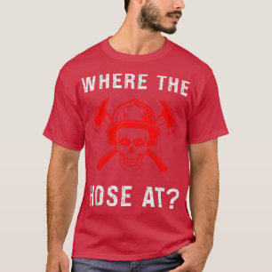 Funny Fireman waar de slang in de brandweertank T-shirt