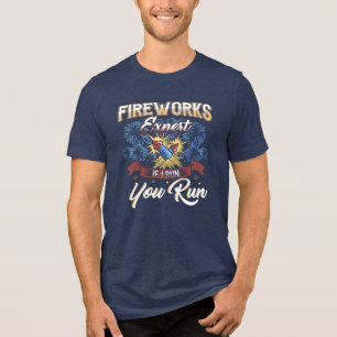 Funny Fireworks Expert run als ik onafhankelijk be Tri-Blend Shirt