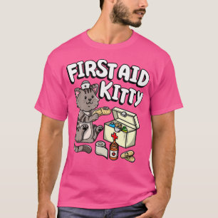 Funny First Aid Kitty Cat Medical Doctor Nurse T-shirt
