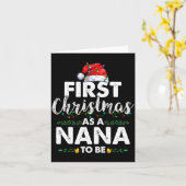 Funny First Christmas As A Nana To Be New Nana Xma Kaart (Gele Bloem)