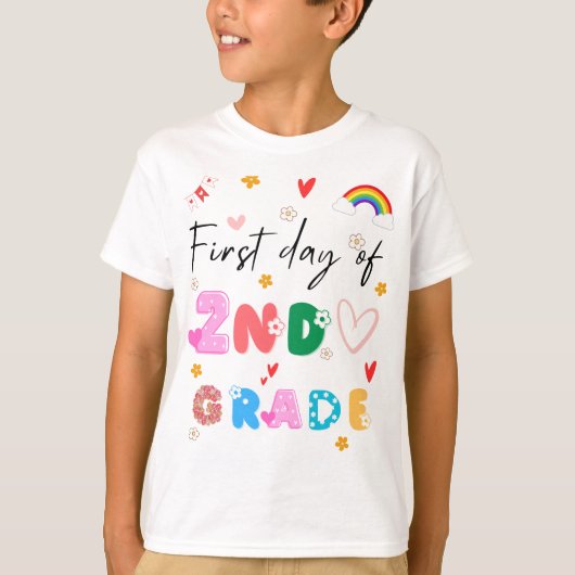 funny first day of 2nd grade cool t-shirt (Voorkant)