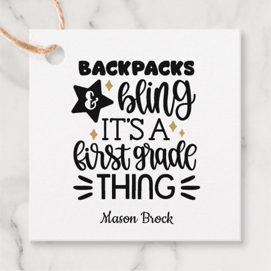 Funny First-graad gepersonaliseerd cadeau Bedankjes Labels (Voorkant)