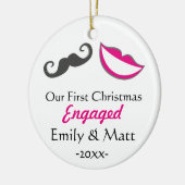 Funny First Kerstmis. Keramisch Ornament (Links)