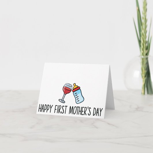 Funny First Moederdag Kaart - Happy First Moeder (Voorkant)
