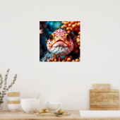 Funny Fish and Coral Close  Poster (Keuken)