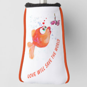 Funny Fish and Worm Golf Head Hoesje - Aangepaste Golfheadcover