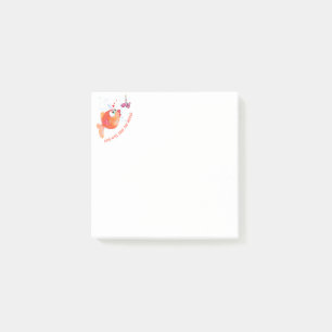 Funny Fish and Worm Love Romantic - Tekening Post-it® Notes