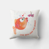 Funny Fish and Worm Sierkussen - Aangepaste tekst (Achterkant)