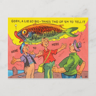 Funny Fish Briefkaart Fisherman Vist Cartoon