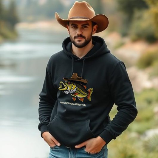 Funny-Fish Het dragen van een Cowboy Pet-Dad- Hoodie