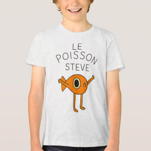 Funny Fish Le Poisson Steve Voor Kinderen Vrouwen Tri-Blend Shirt