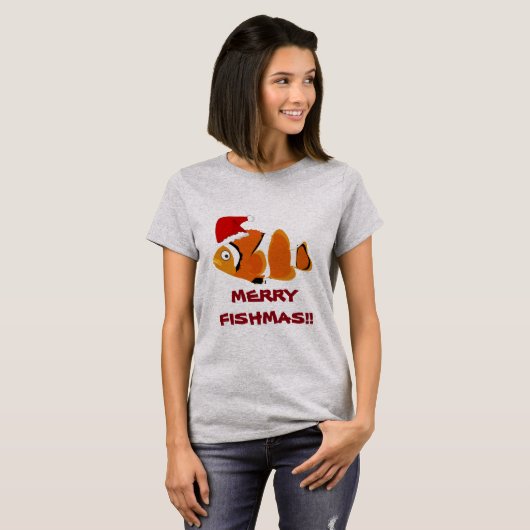 Funny Fish 'Merry Fishmas' T-shirt (Voorkant volledig)