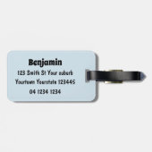 Funny fish pelican cartoon bagagelabel (Achterkant horizontaal)