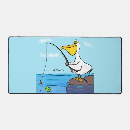 Funny fish pelican cartoon bureaumat (Voorkant)