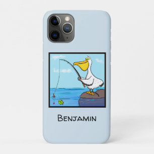 Funny fish pelican cartoon iPhone 11 pro hoesje
