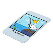 Funny fish pelican cartoon magneet (Linkerzijde)