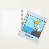 Funny fish pelican cartoon planner (Display)