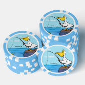 Funny fish pelican cartoon poker chips (Opstapeling)