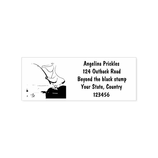 Funny fish pelican cartoon 	rubberstempel (Afrduk)