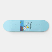 Funny fish pelican cartoon skateboard (Horizontaal)