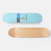 Funny fish pelican cartoon skateboard (Horizontaal)
