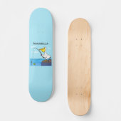 Funny fish pelican cartoon skateboard (Voorkant)