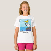 Funny fish pelican cartoon t-shirt (Voorkant volledig)