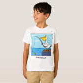 Funny fish pelican cartoon t-shirt (Voorkant volledig)