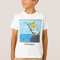 Funny fish pelican cartoon