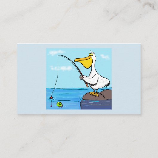 Funny fish pelican cartoon visitekaartje (Achterkant)
