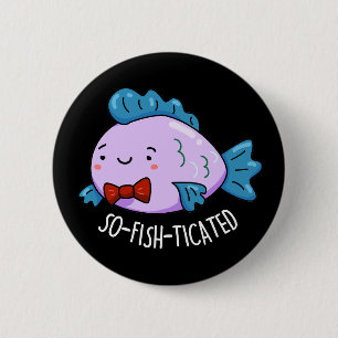 Funny Fish Pun Dark BG Ronde Button 5,7 Cm