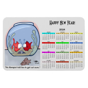 Funny Fish Story 2024 Calendrier Magnet photo