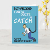 Funny Fishing Boyfriend Anniversaire Carte (Fleur jaune)