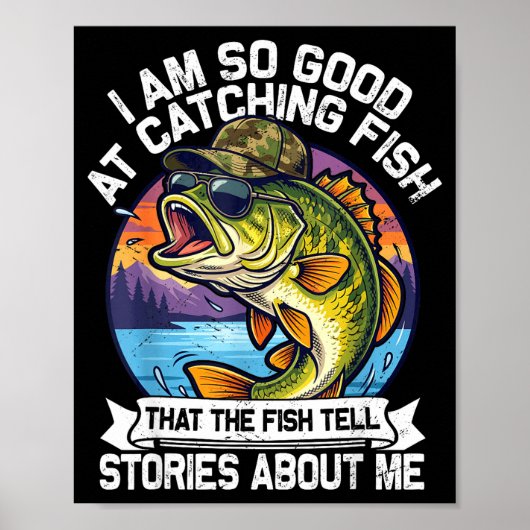 Funny Fishing Dad Men Funny Reel Cool Fish B Fishi Poster (Voorkant)