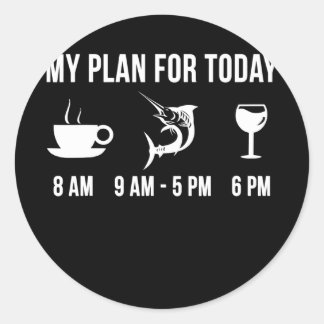 Funny Fishing Marlin Fish Angler My Plan For Ronde Sticker