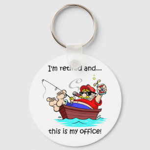 Funny Fishing pensionation Sleutelhanger