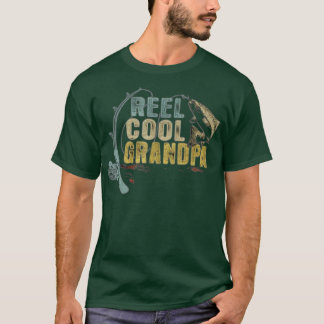Funny Fishing tee Vintage Reel Cool Grandpa TShirt