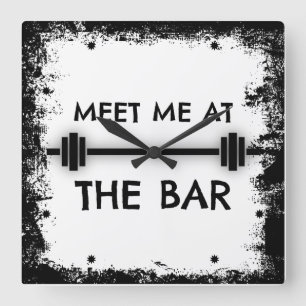 Funny Fitness Quote: Ik ontmoet me in de bar Vierkante Klok