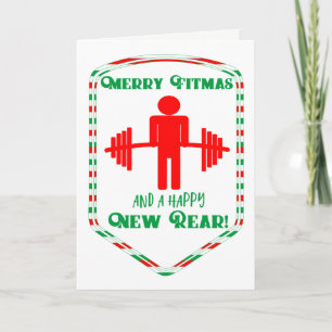 Funny Fitness Thlek met kerstkaart Feestdagen Kaart